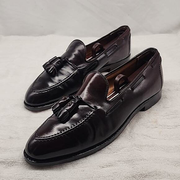BROOKS BROTHERS ENGLISH TASSEL BURGUNDY VTG LOAFERS NEW WELT SOLES MENS 9.5 GUC - Picture 1 of 16